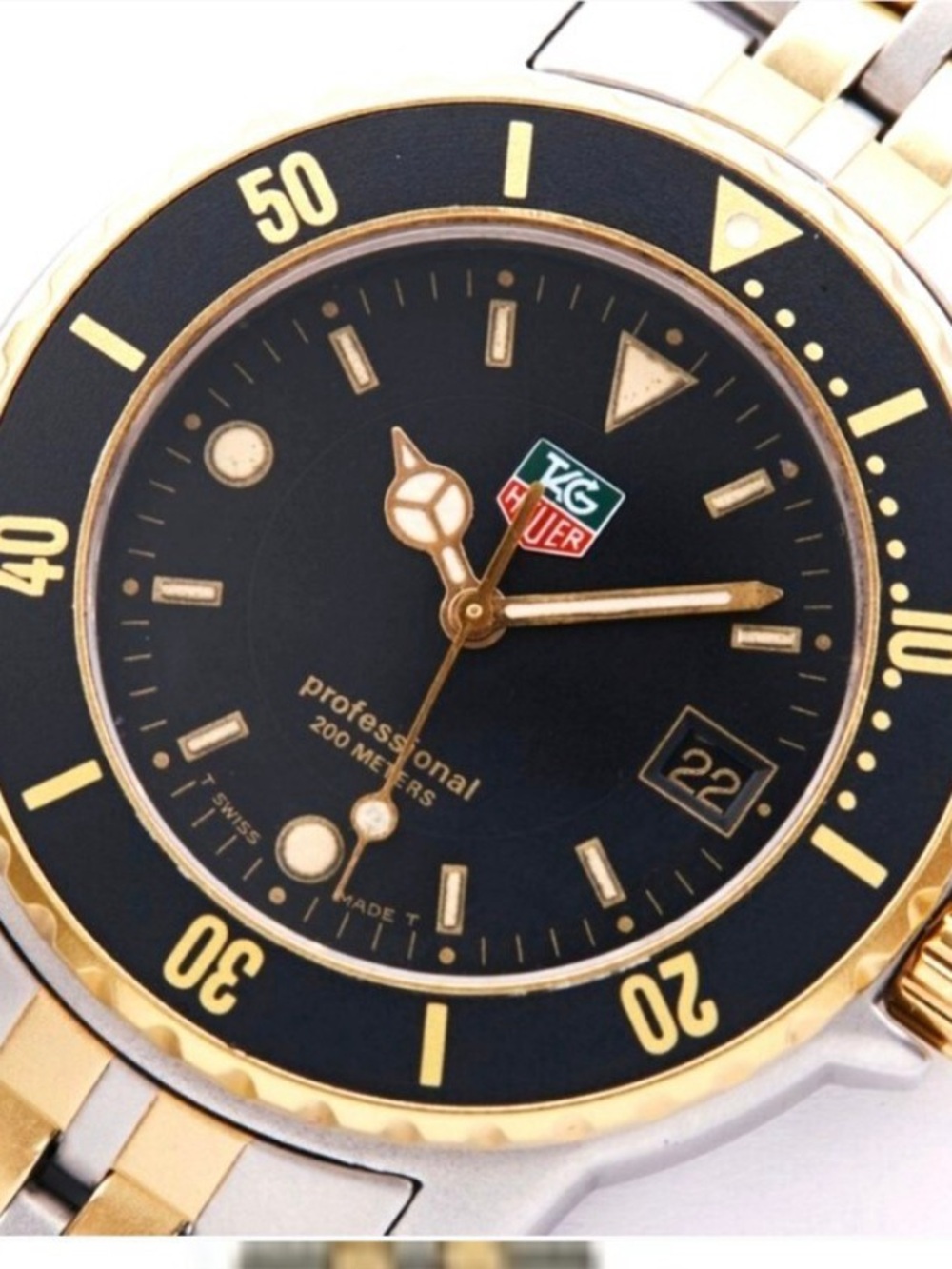 VINTAGE two tone Tag Heuer stainless steel bracelet watch